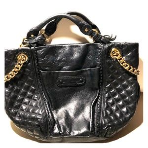 Juicy Couture quilted black leather tote